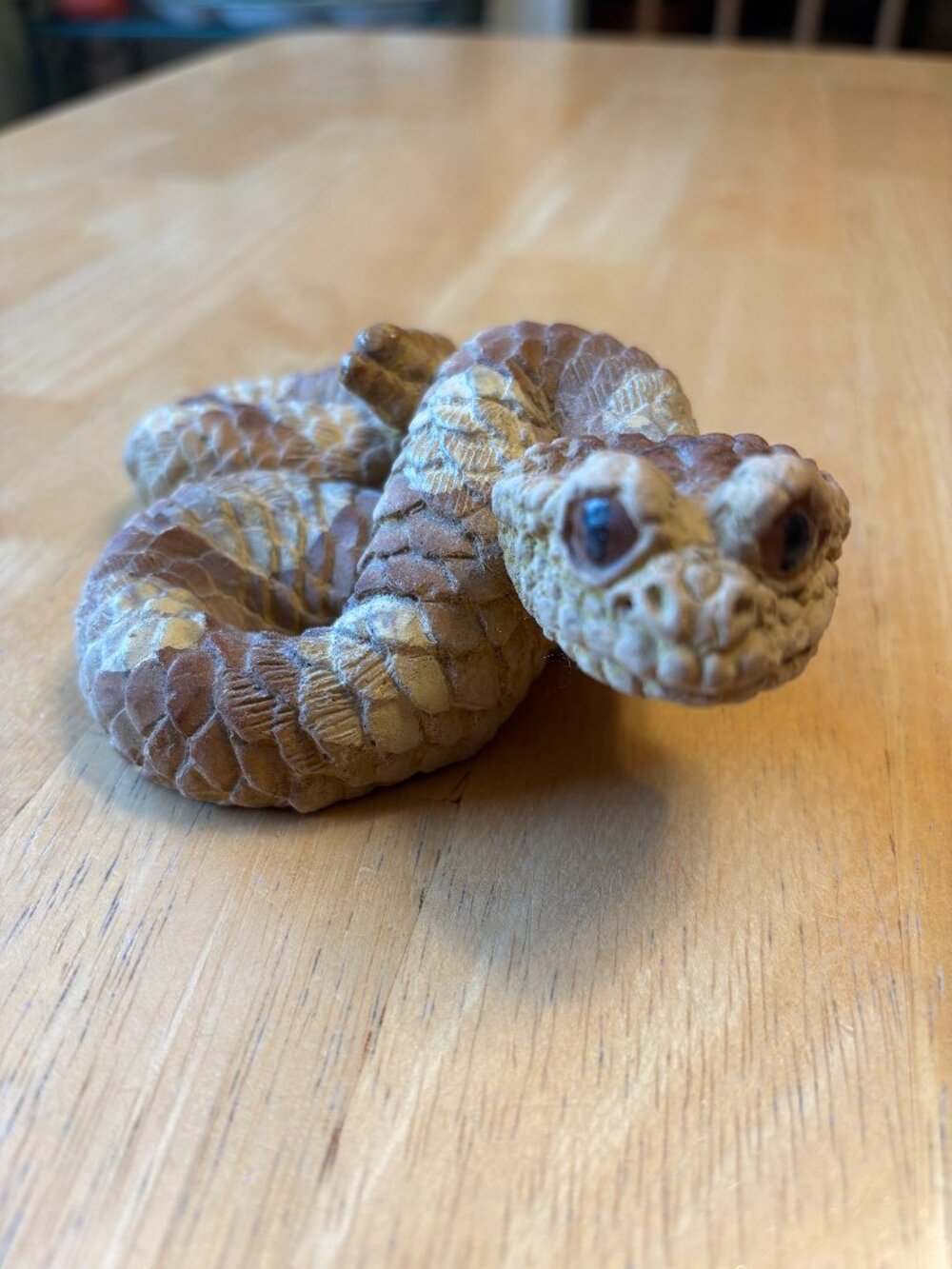 Vintage 1980s Decorative Rattlesnake Figure